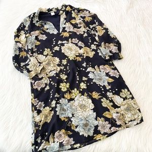 H&M Yellow Navy Floral Dress